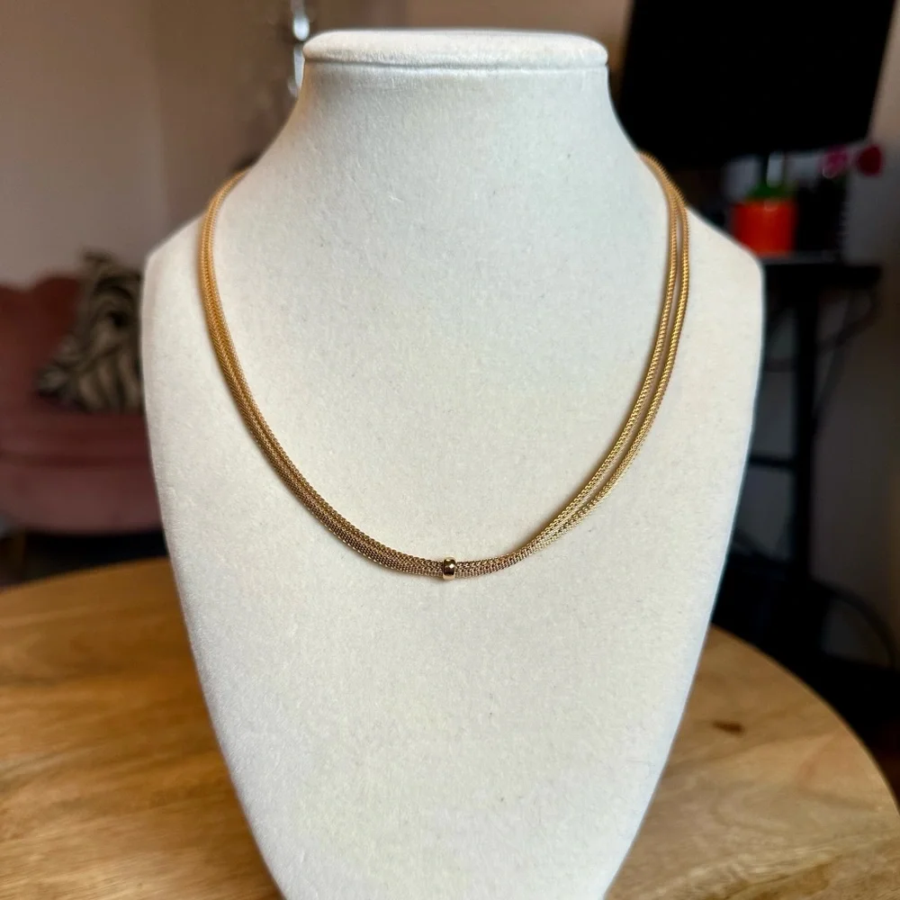 Dior Gold Double-Strand Necklace - Picture 1 of 6